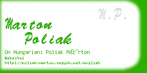 marton poliak business card